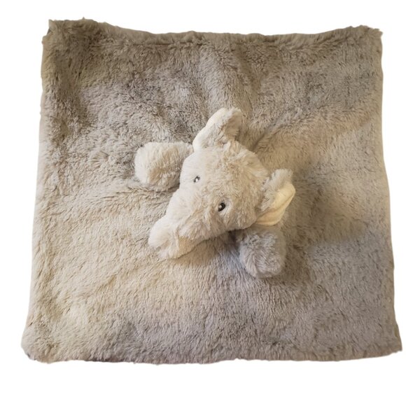 Plush Gray Elephant Baby Lovey Security Blanket Lamb Rattle Very Soft Cute - Picture 1 of 5